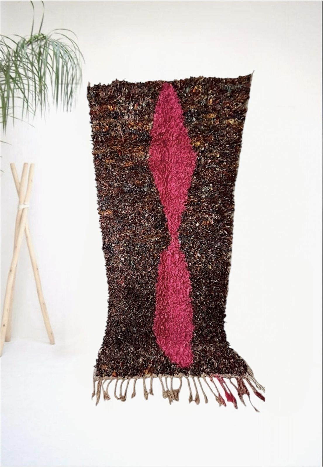 Vintage Moroccan Boucherouite Rug 142 X 238 Cm Berber Carpet photo for sale
