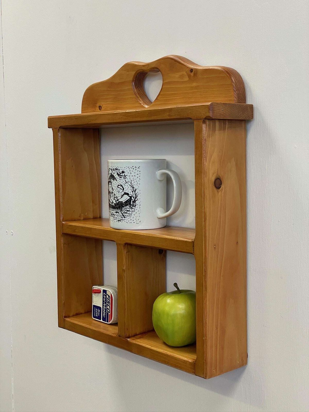 Vintage Wooden Pine Wall Hanging Small Display Shelf photo furniture