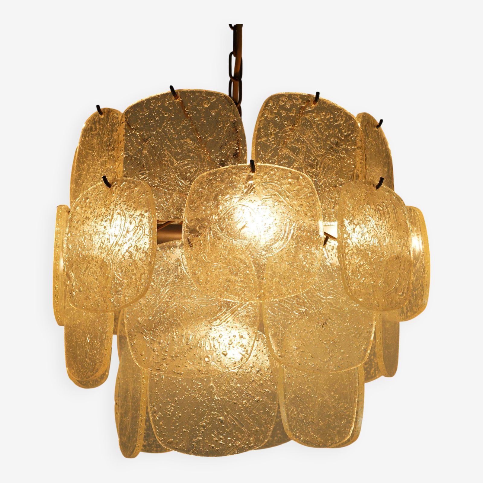 1960s/70s Pendant Light With 30 Acrylic Discs Resembling Frosted Glass