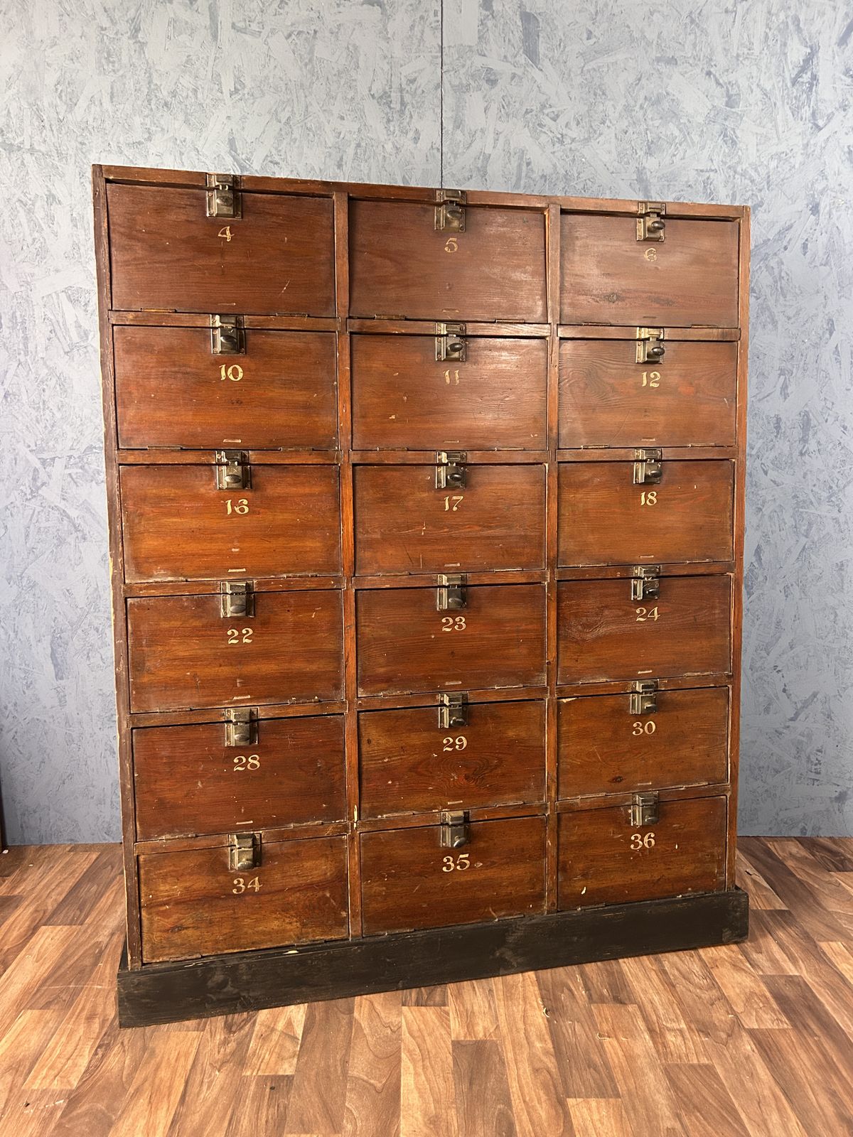 Early 20th Century Coal Mine Pigeon Hole Bank Of Drawers Apothecary Haberdashery photo furniture