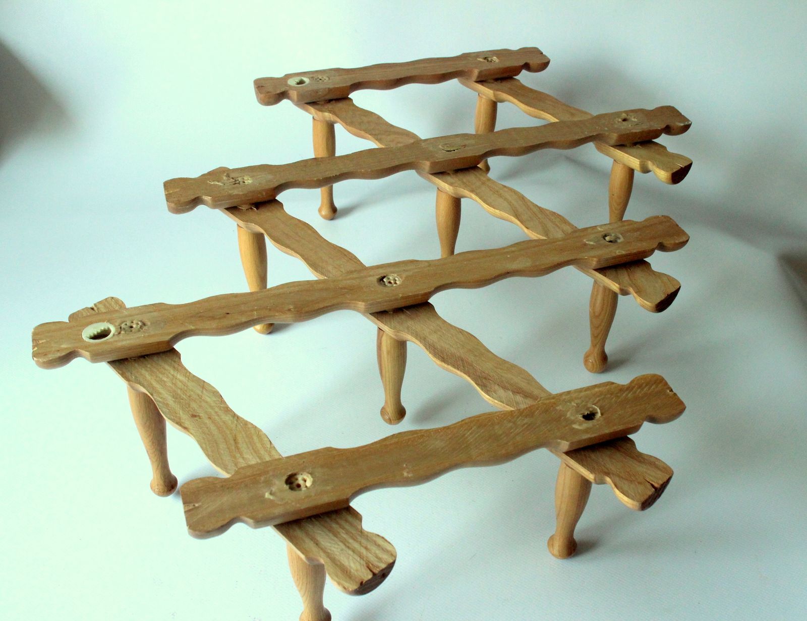 Extendable Wooden Wall Mounted Coat Rack With 10 Hooks   Vintage From The 70s photo 74.0