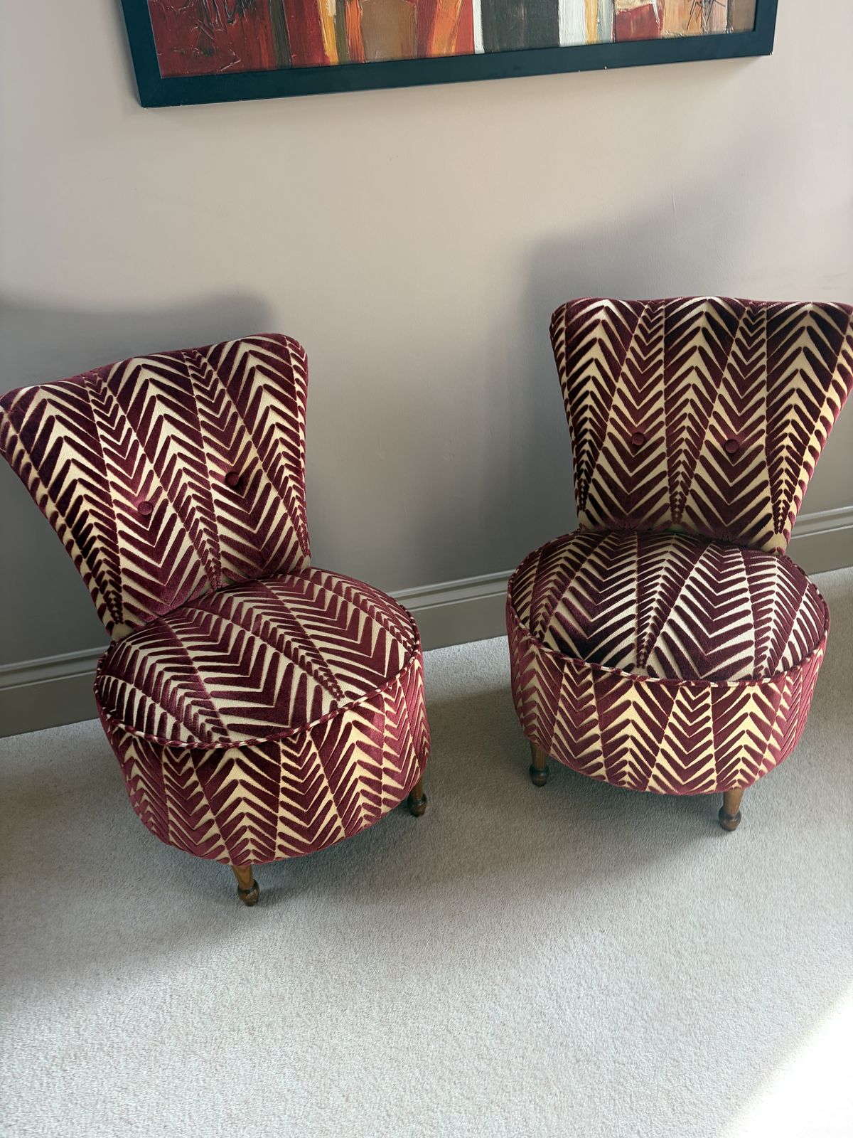 Pair Of 1950’s French Boudoir Chairs