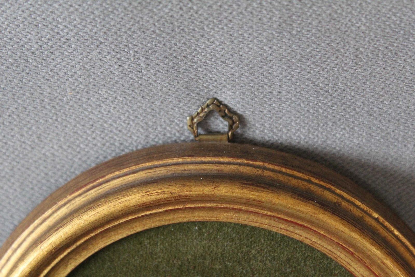 photo furniture Set Of Two Small Vintage Italian Scenic Landscape Paintings, Oval Gilded Wood Frame, Convex Glass, Velvet Matting, Signed, Hand Painted,
