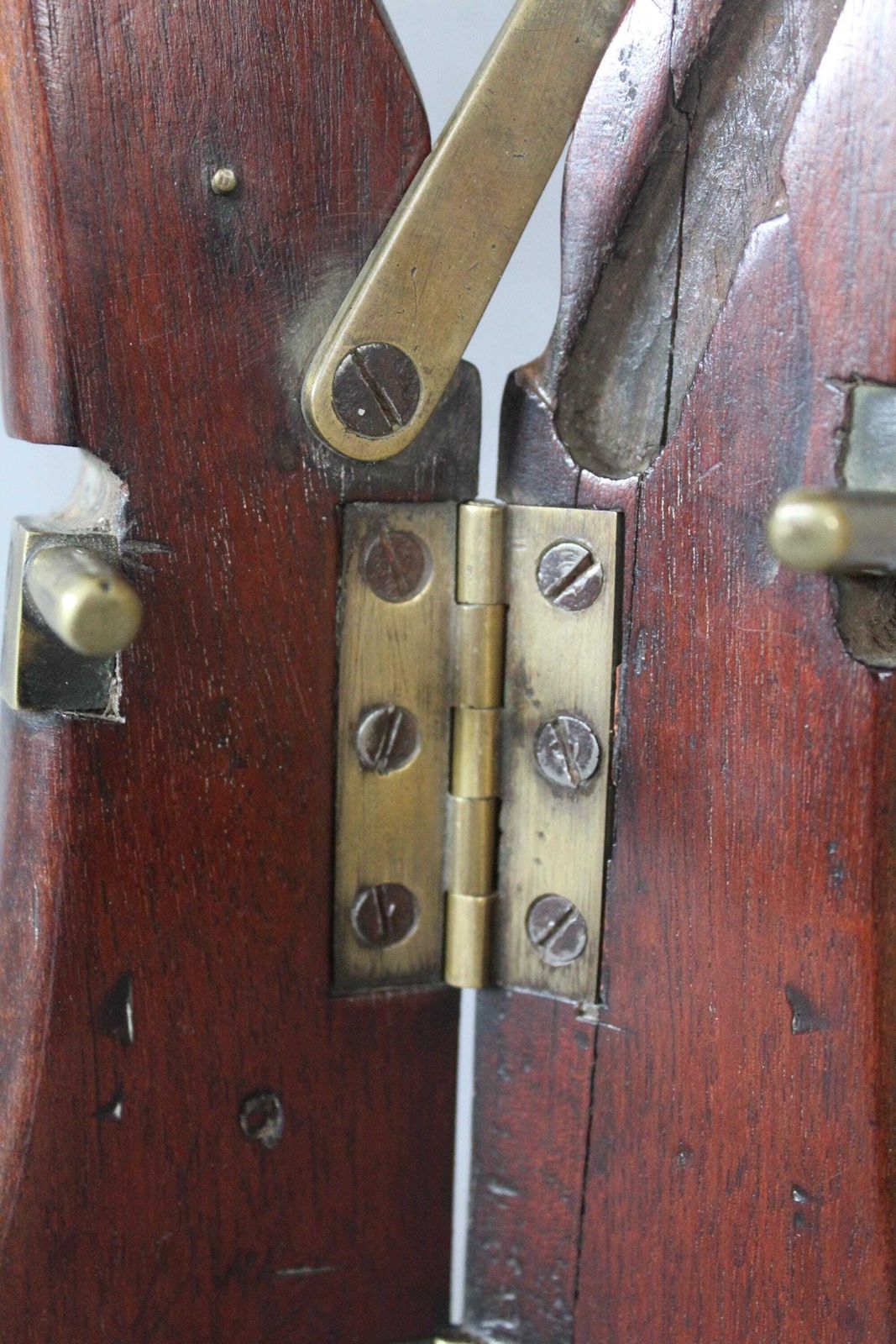 Antique Wood And Brass Boot Jack, Folding, Travelling, Gentleman British England, Country Farmhouse, Collector, Boot Puller photo 105.0