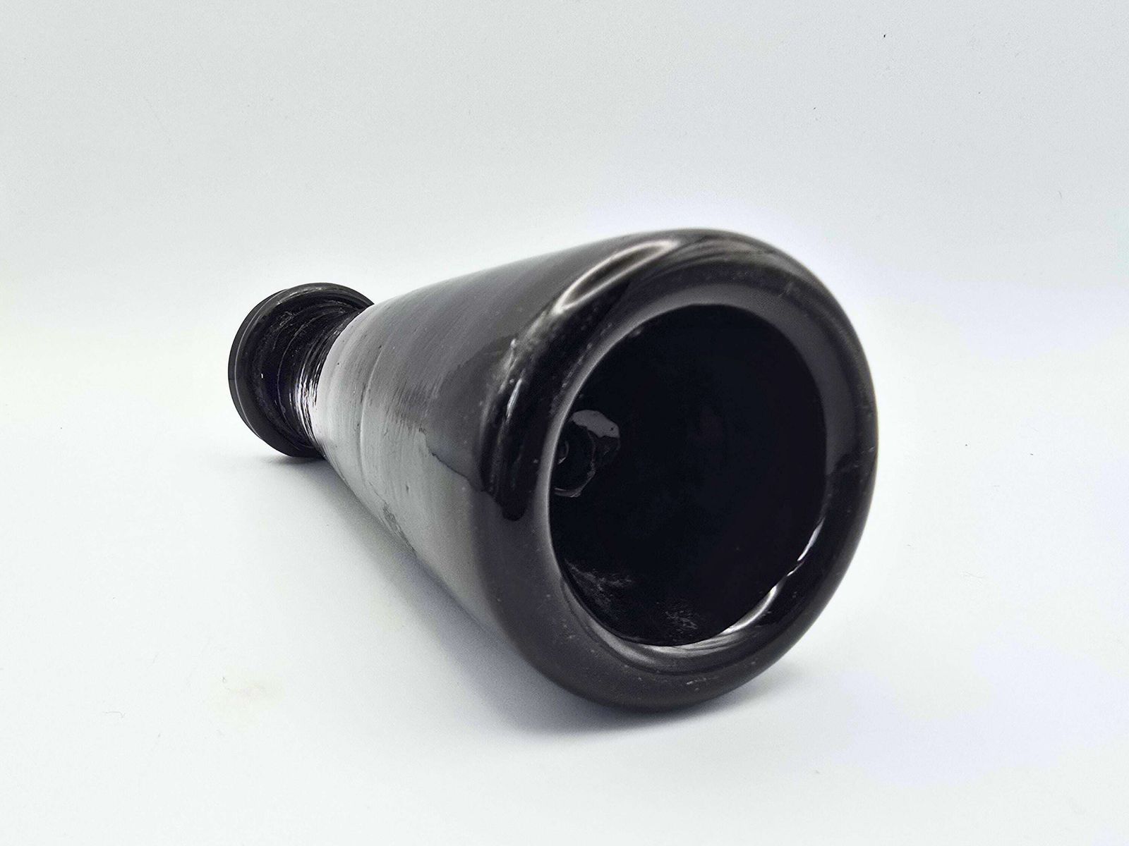 Victorian Black Glass Truffle Bottle   Antique French Kitchenalia photo vintage