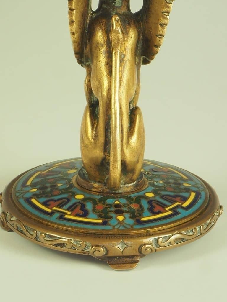 19th Century Ferdinand Barbedienne Gilt Bronze And Cloisonné Enamel Tazza Dish photo vinterior