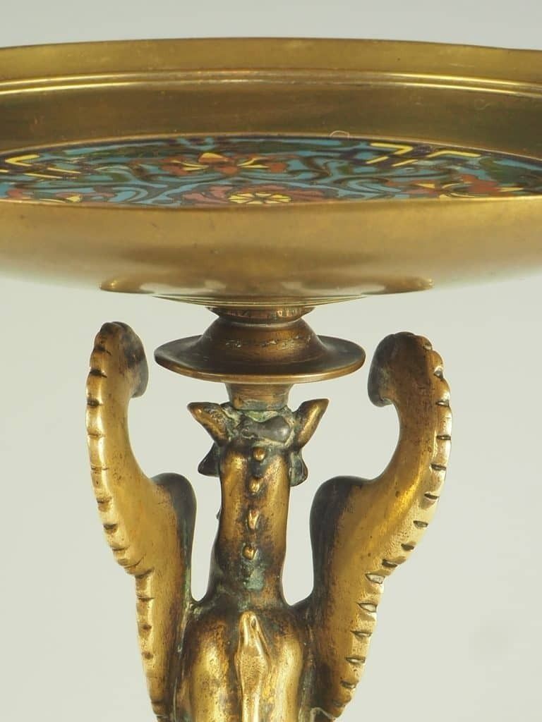 19th Century Ferdinand Barbedienne Gilt Bronze And Cloisonné Enamel Tazza Dish photo buy