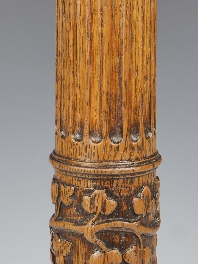 photo furniture Antique Tall Oak Corinthian Table Lamp