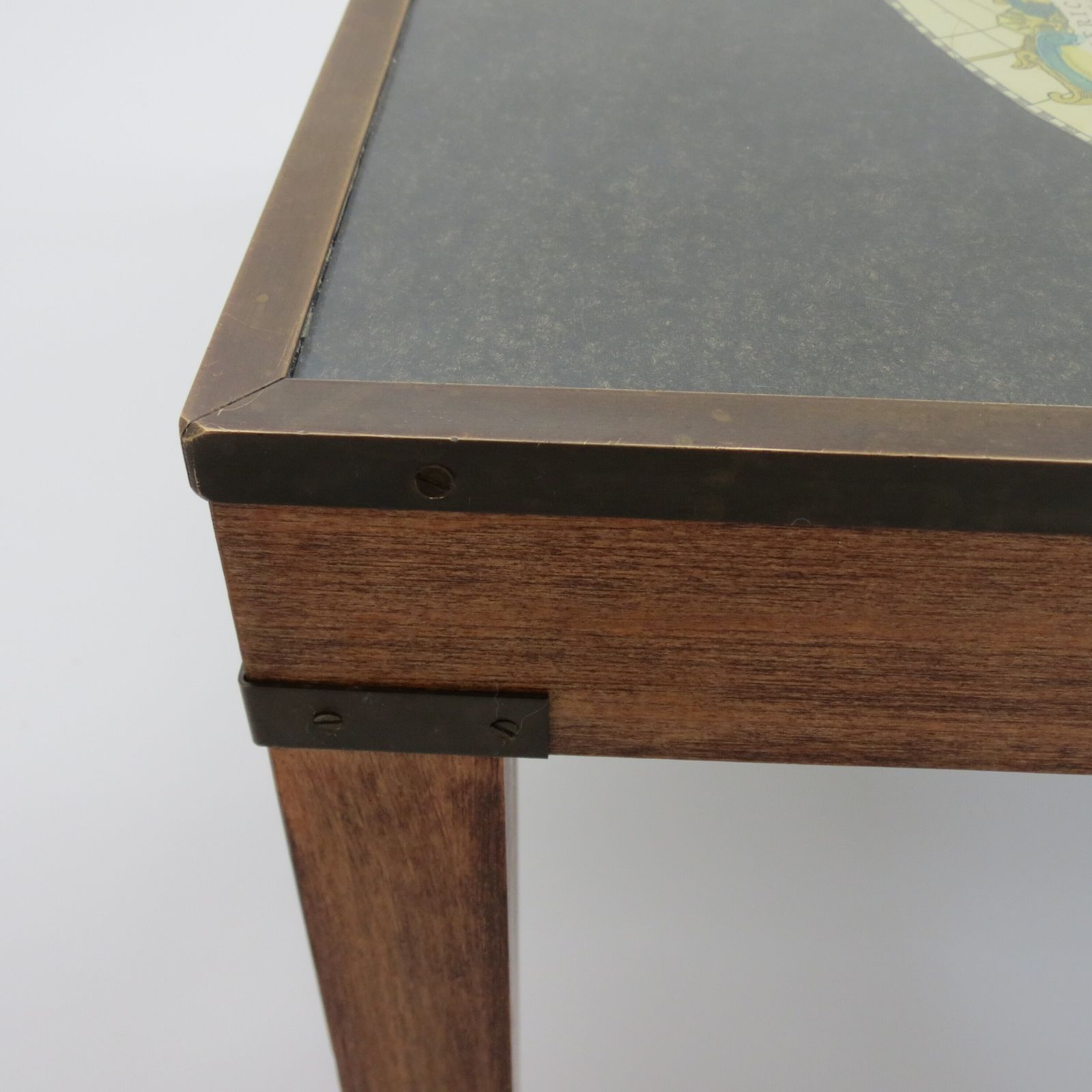 1970s Maison Jansen Campaign Style Coffee Table World Map photo 375.0
