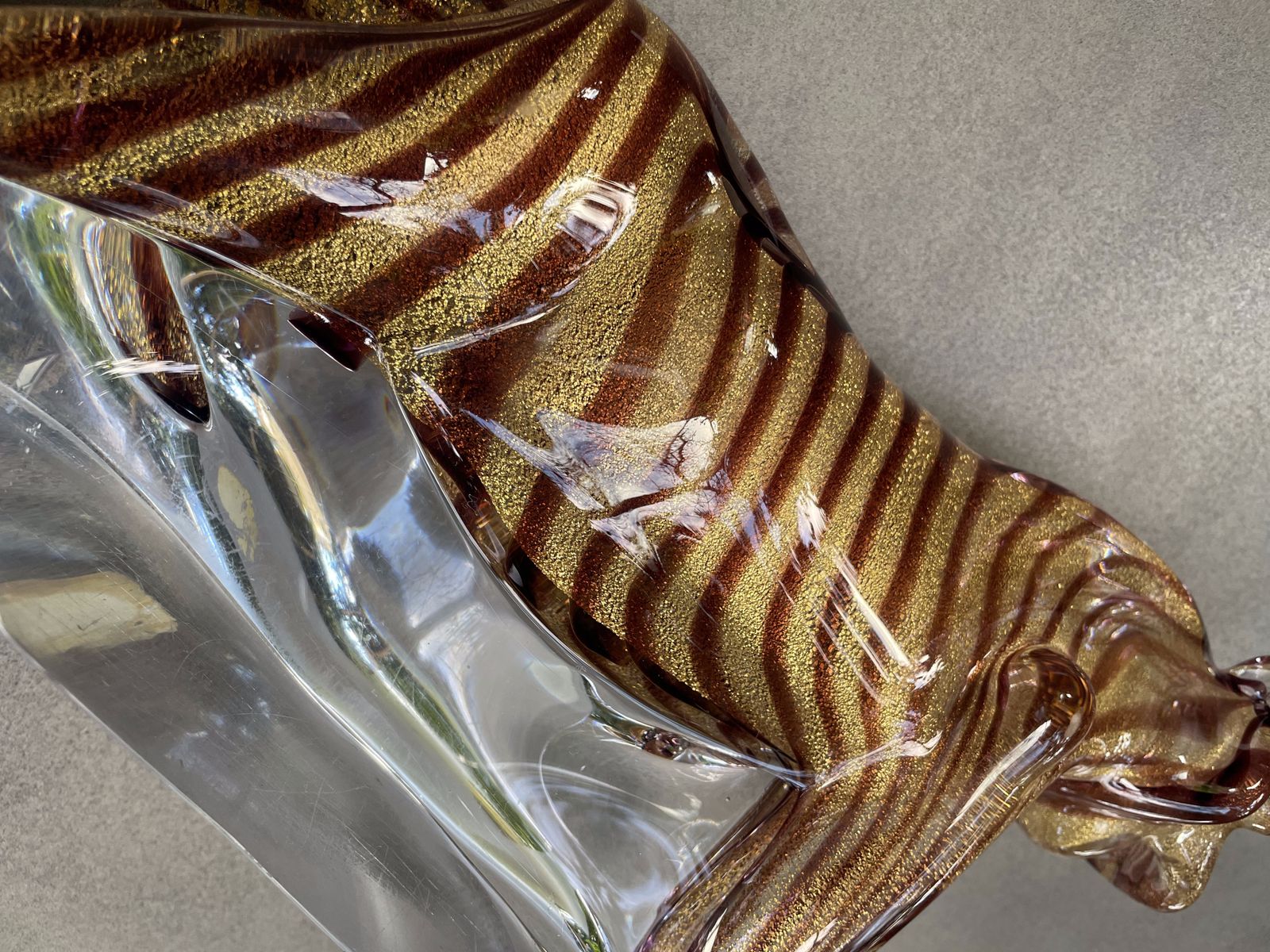 Tiger Glass And Crystal Statuette, By Marcolin Art Crystal photo vinterior