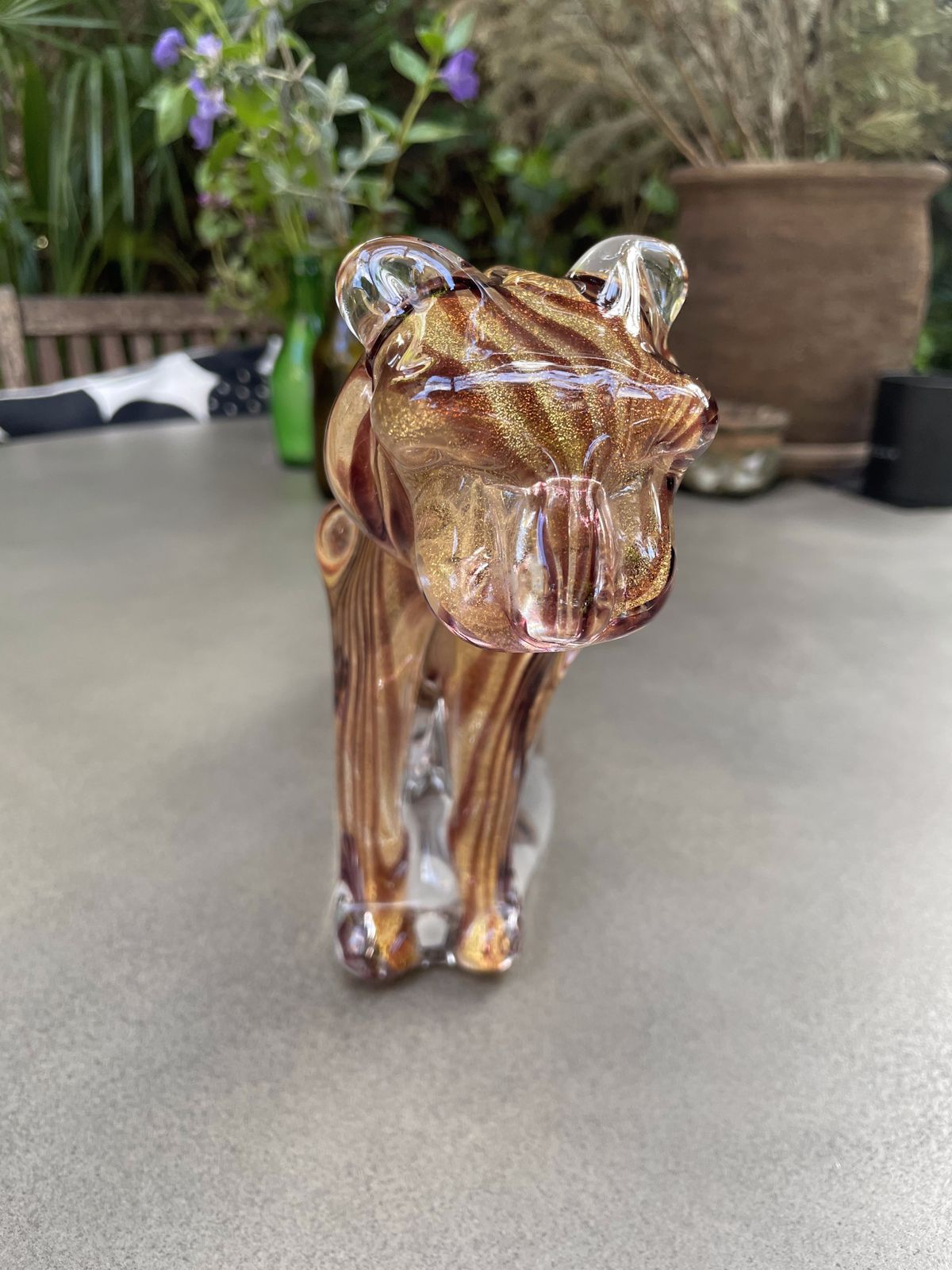 Tiger Glass And Crystal Statuette, By Marcolin Art Crystal photo furniture