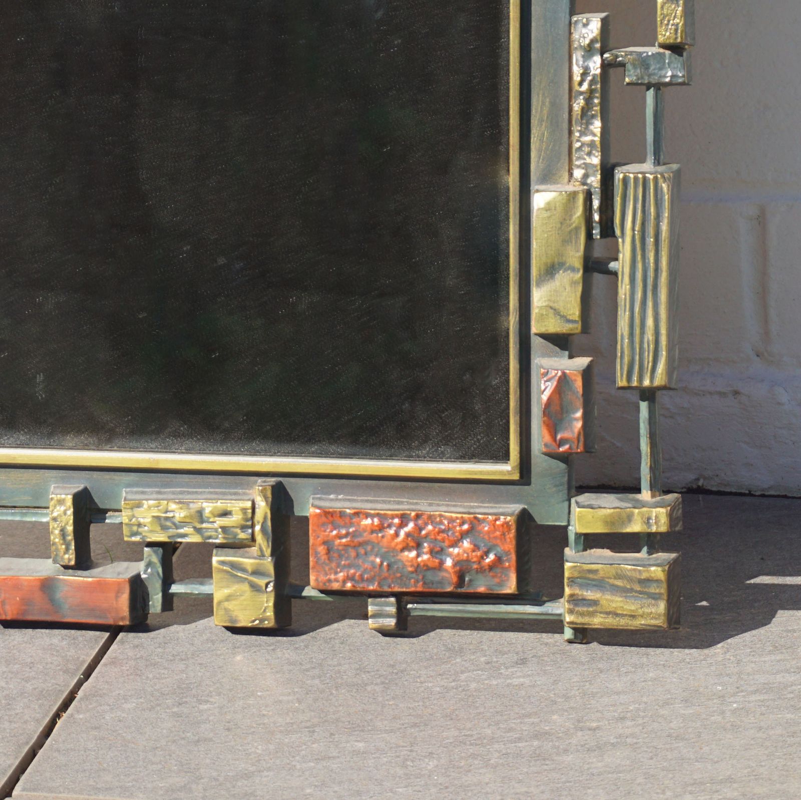Brutalist Syroco New York Wall Mirror Resin Frame Mid Century American Coloured photo 600.0