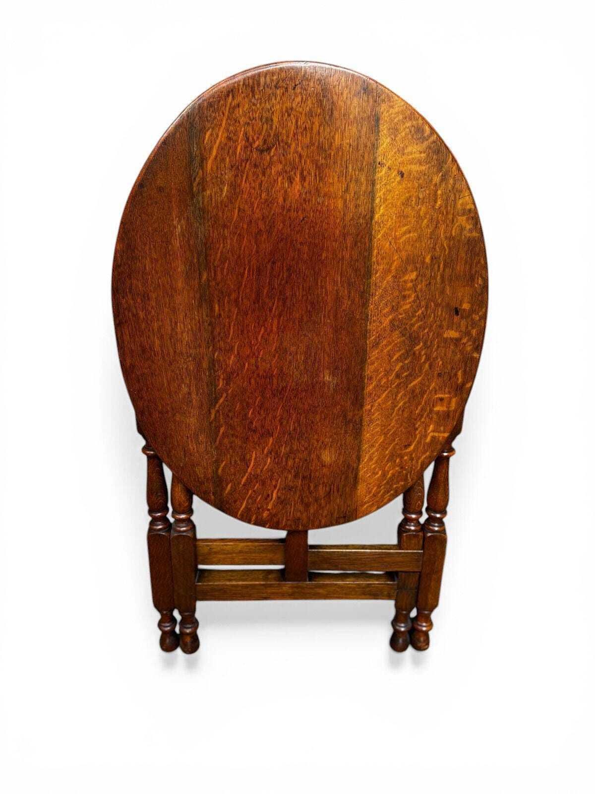 Antique Edwardian Oak Folding Table / Gateleg Style / C1910