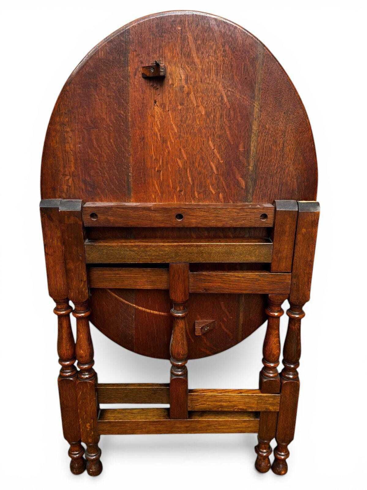 Antique Edwardian Oak Folding Table / Gateleg Style / C1910 photo buy