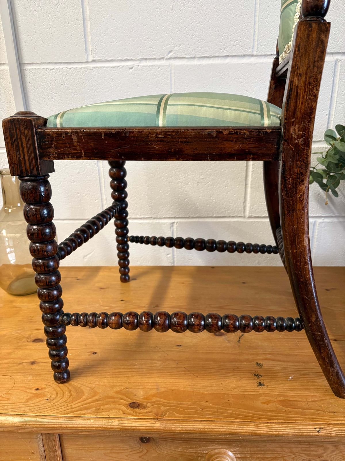 Stunning Victorian Faux Rosewood Bobbin Turned Chair Beautiful Solid Piece photo 395.0