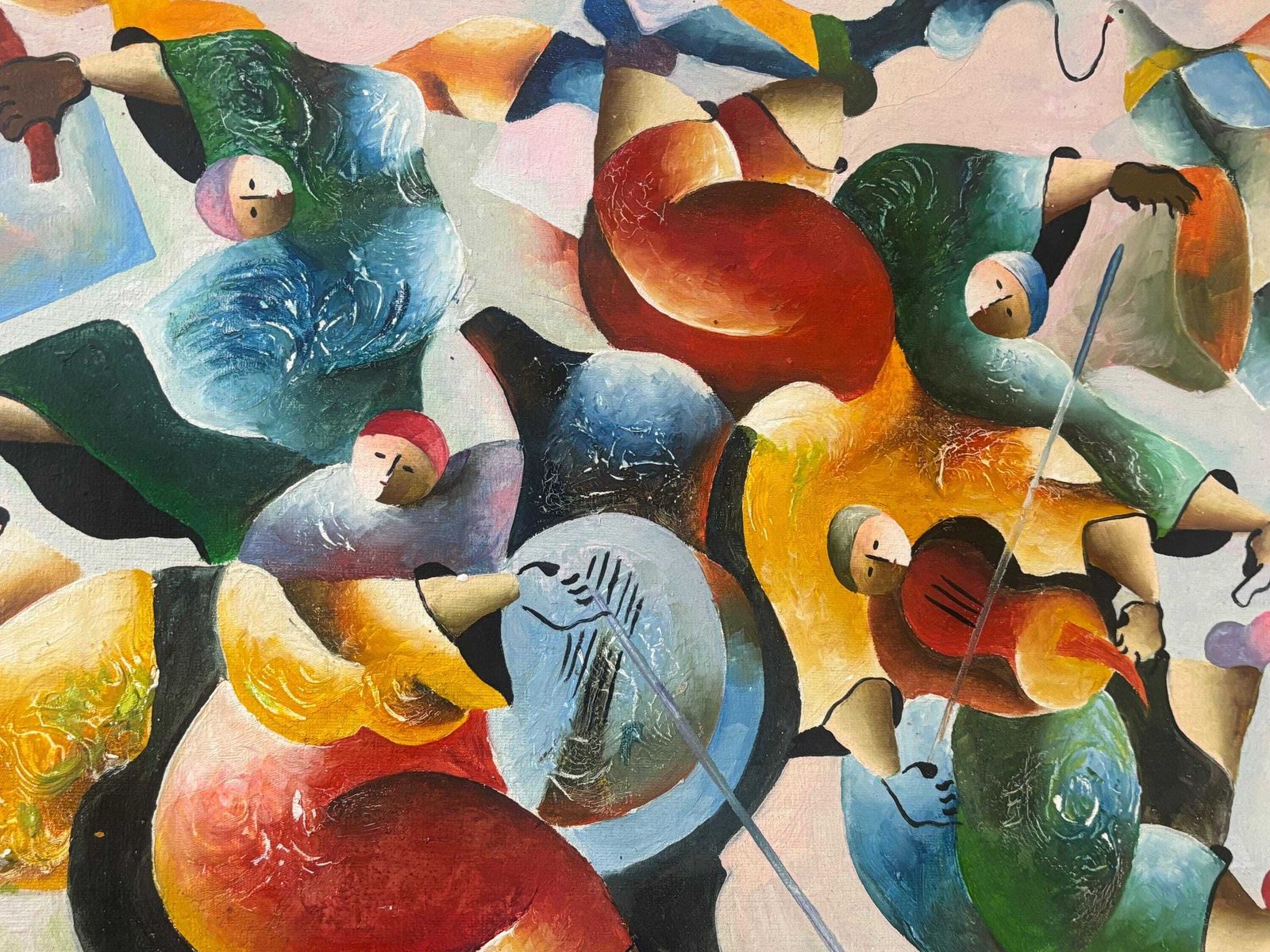 Original Oil On Canvas Painting By M Chapot Musician & Dancer Mariel Chapot Art photo for sale