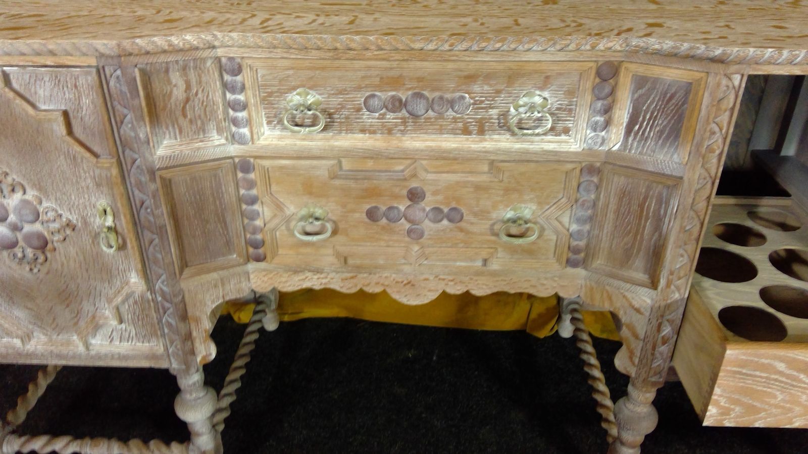 A Large And Impressive Bleached Oak(cerused) Carolian Style Sideboard photo vintage