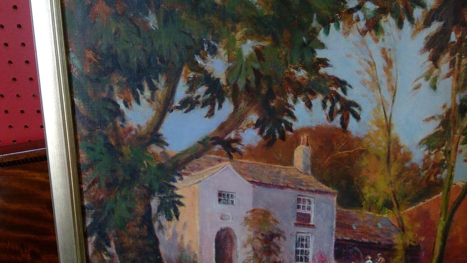 Lancashire,Poulton Le Fylde Interest,Oil Painting On Canvas Layed Down On Board.Titled The Farmhouse,Hardhorn photo Art