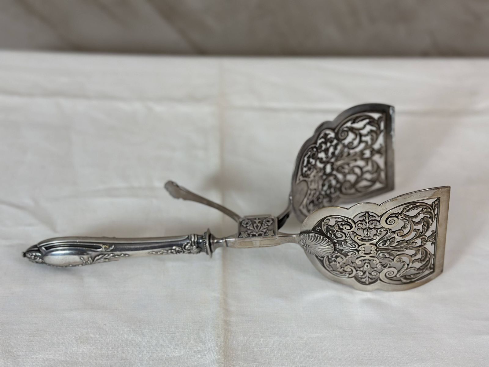 photo buy Silver Plated Asparagus Tongs, Early 20th Century