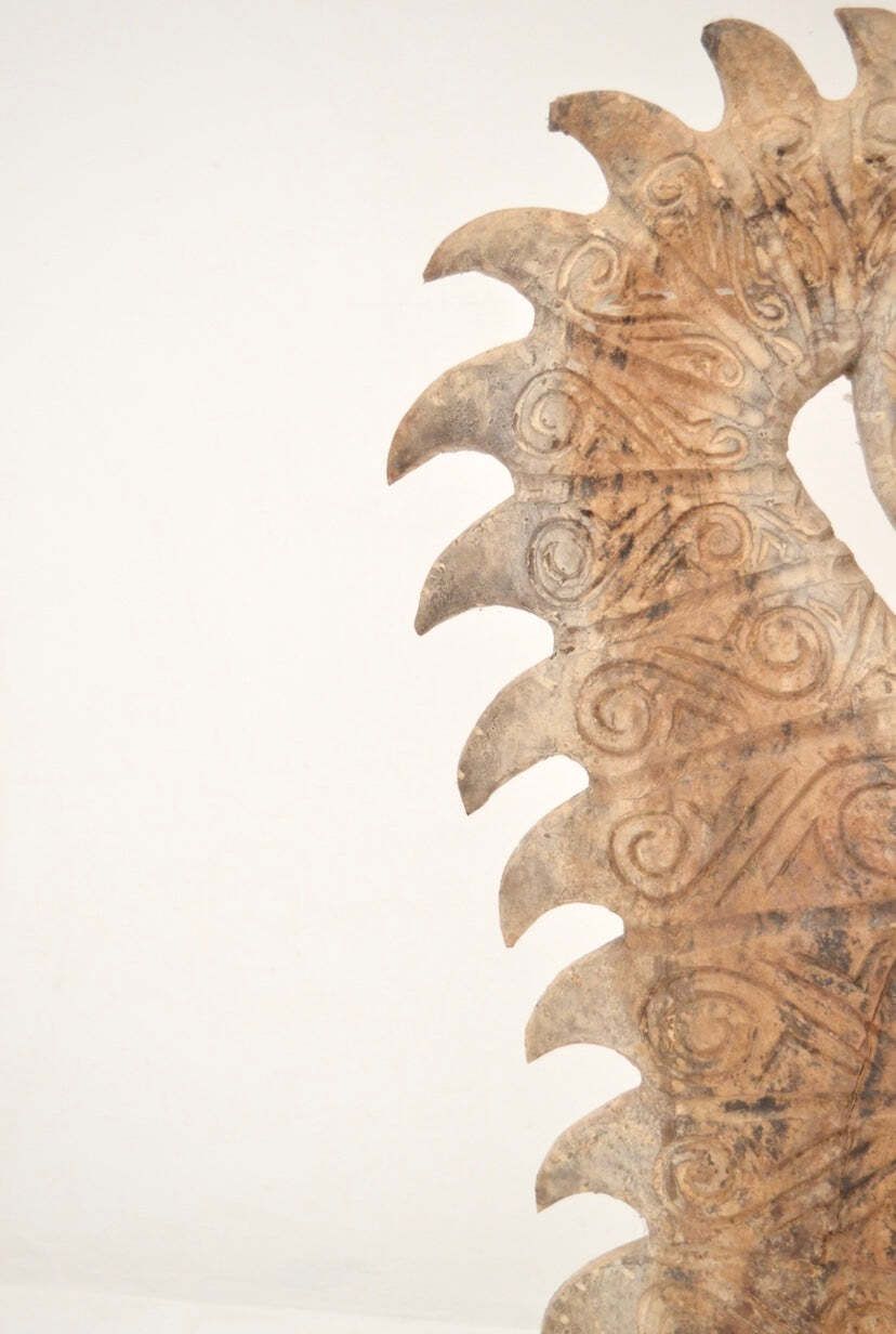 Sea Horse Huge Wood Sculpture With Iron Stand photo 1096.0