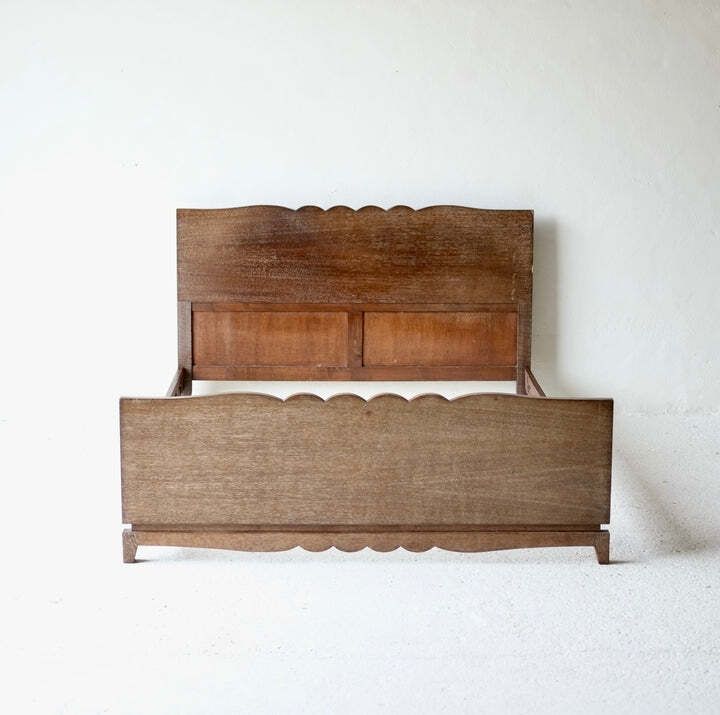 French Art Deco Cerused Oak Double Bed photo buy