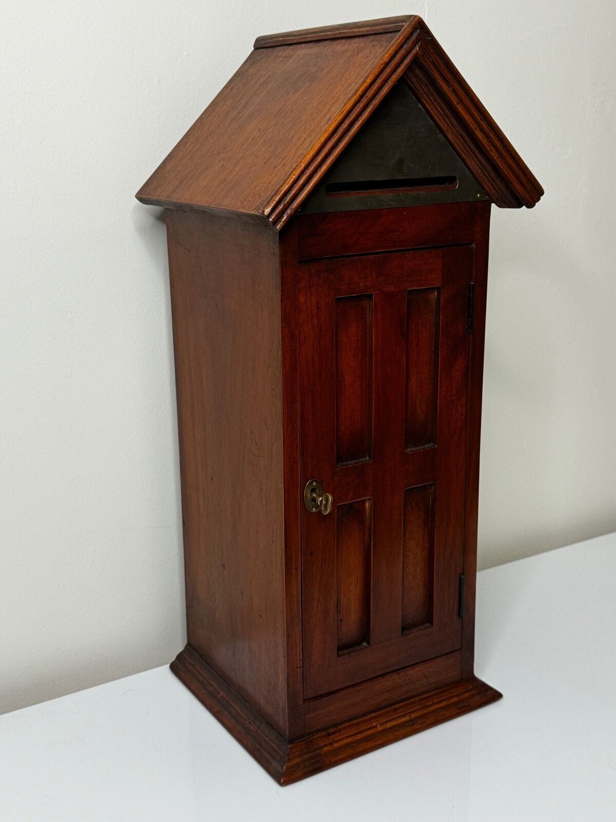 Mid Century Mahogany Indoor Post Box Palace Sentry With Lock & Key photo 3500.0
