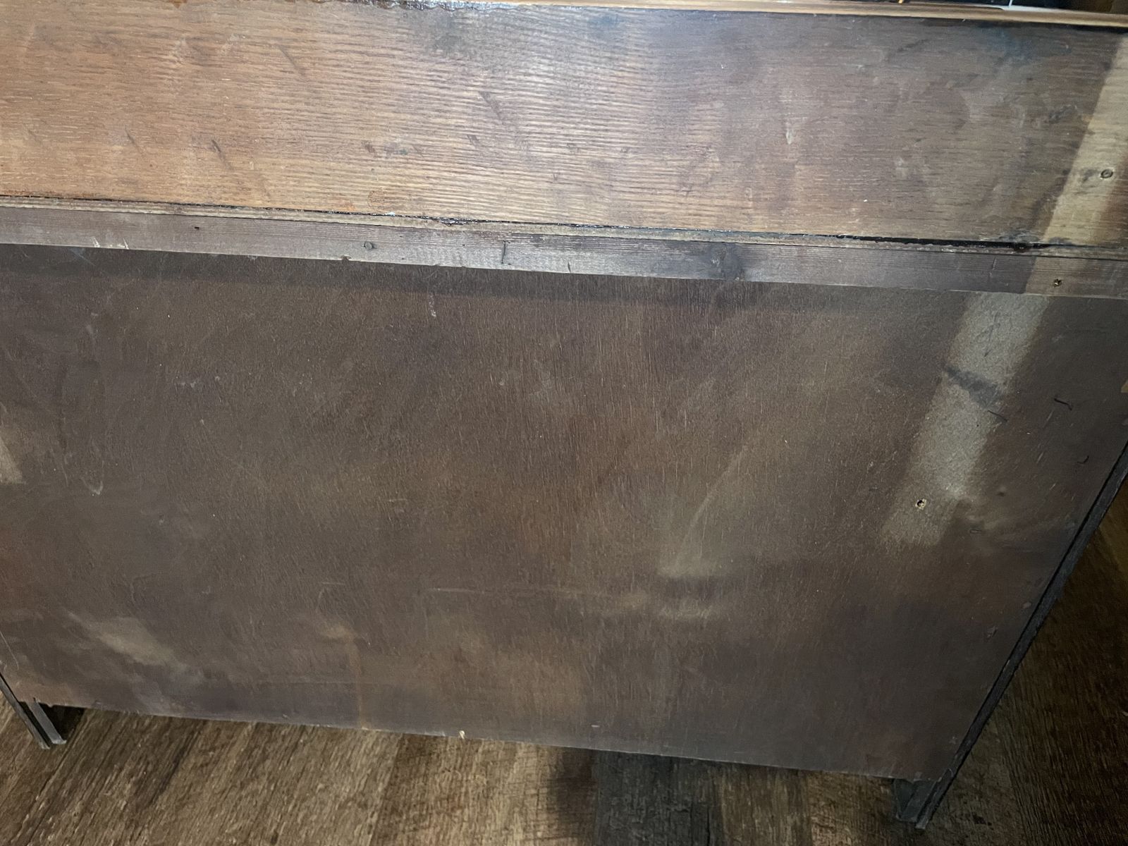 Carved Oak Chest Of Drawers | Vintage 3 Drawer Commode With Ornate Handles & Greek Key Motif photo vinterior