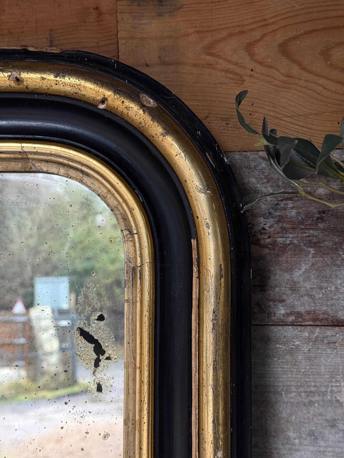 Fabulously Foxed French Louis Philippe Mirror. photo furniture