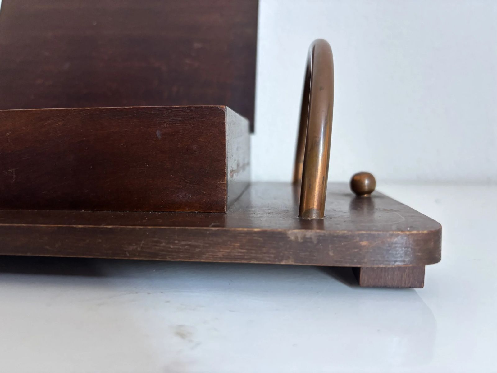 photo furniture Vintage 1960s Cigarette Holder Dispenser, Wood, Metal, Copper   31 X 15 Cm