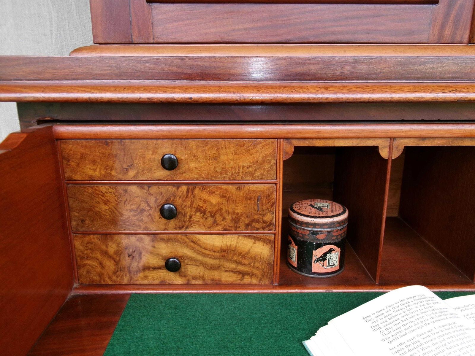 photo for sale C1835 Mahogany Georgian Secretaire, William IV Bookcase / Desk, Antique Furniture