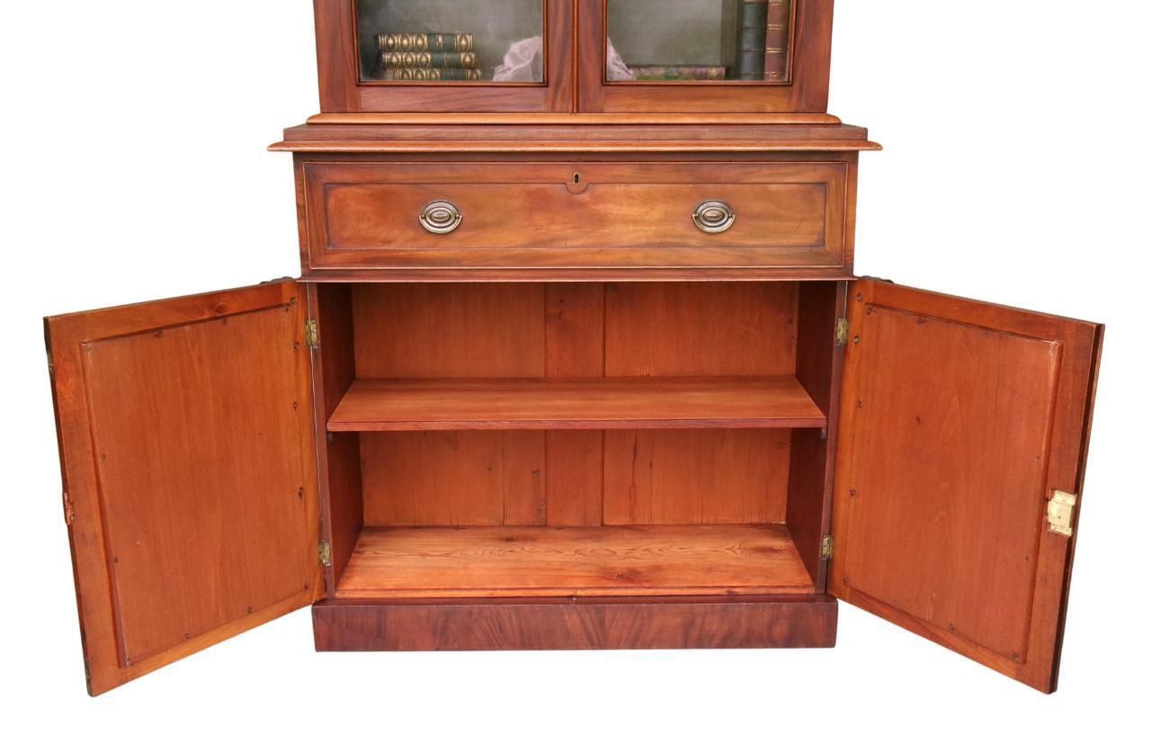 1380.0 C1835 Mahogany Georgian Secretaire, William IV Bookcase / Desk, Antique Furniture photo
