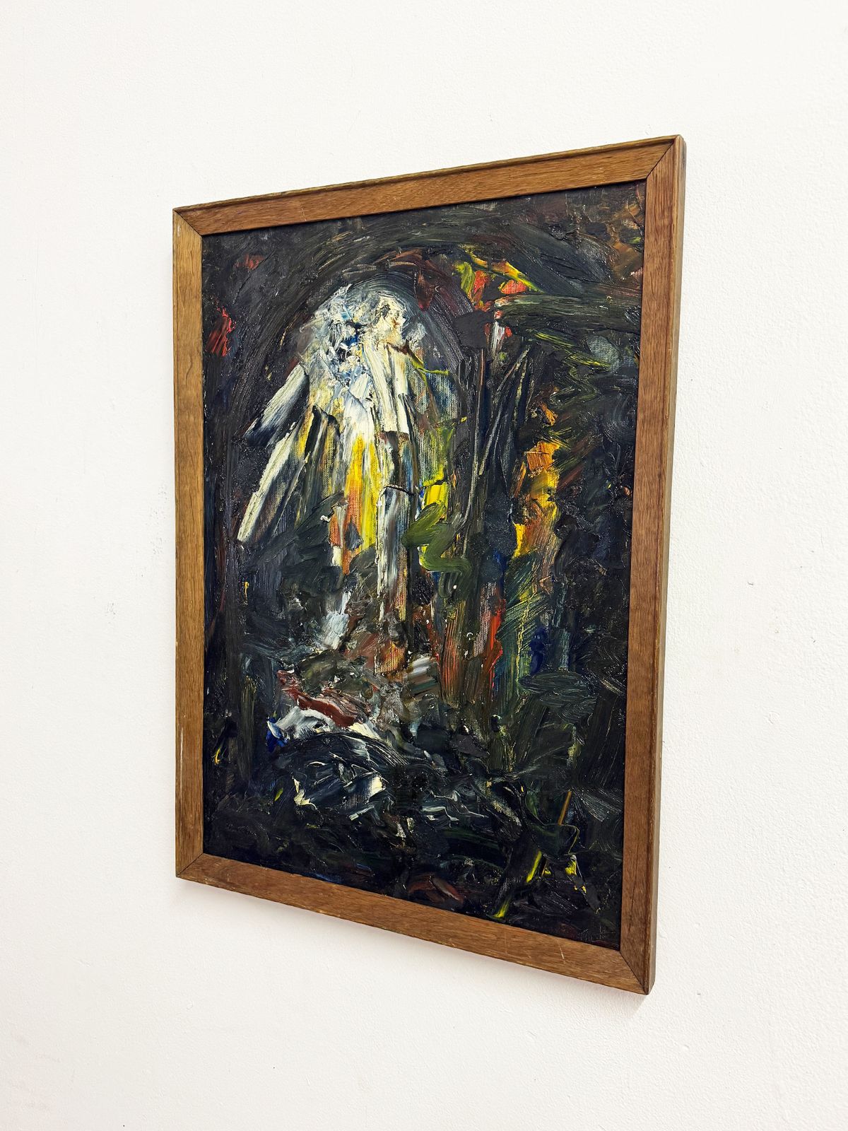 Mid Century Abstract Oil Painting Textured Expressionist Modernist Artwork Framed photo 345.0