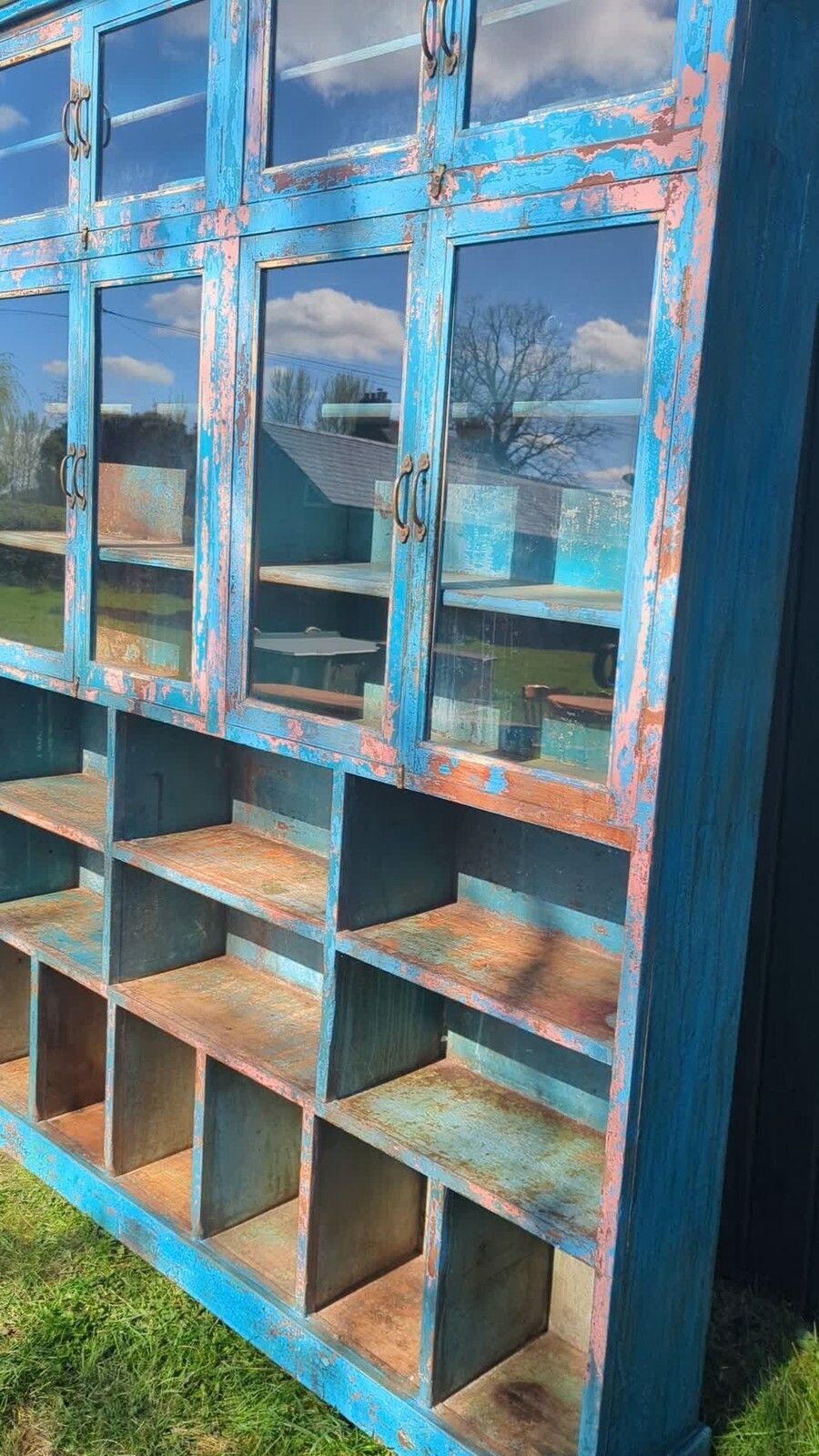 Huge Mid Century Industrial Glazed Display Cabinet 0296. photo furniture