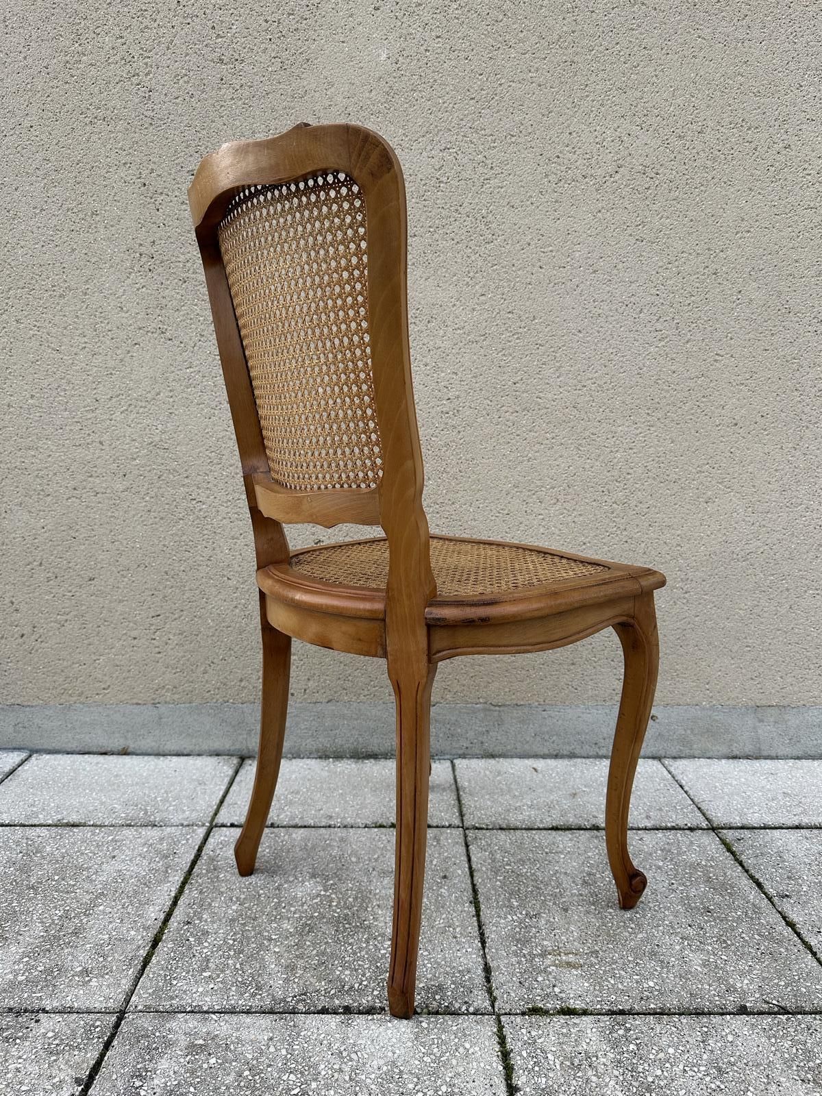 photo buy Original French Set Of Six Louis XV Style Cane Dining Chairs