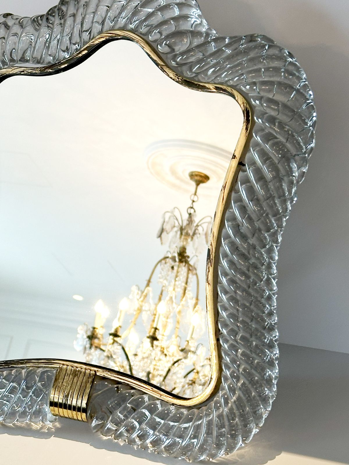 Murano Glass Vanity Mirror By Barovier And Toso, Italy, 1940s photo furniture