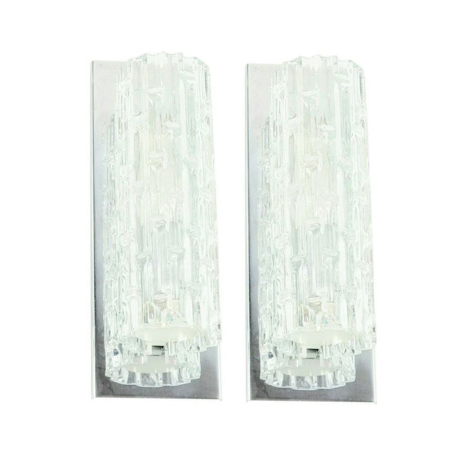 Pair Of Mid Century Modern Murano Glass Wall Lights From Doria, 1960s