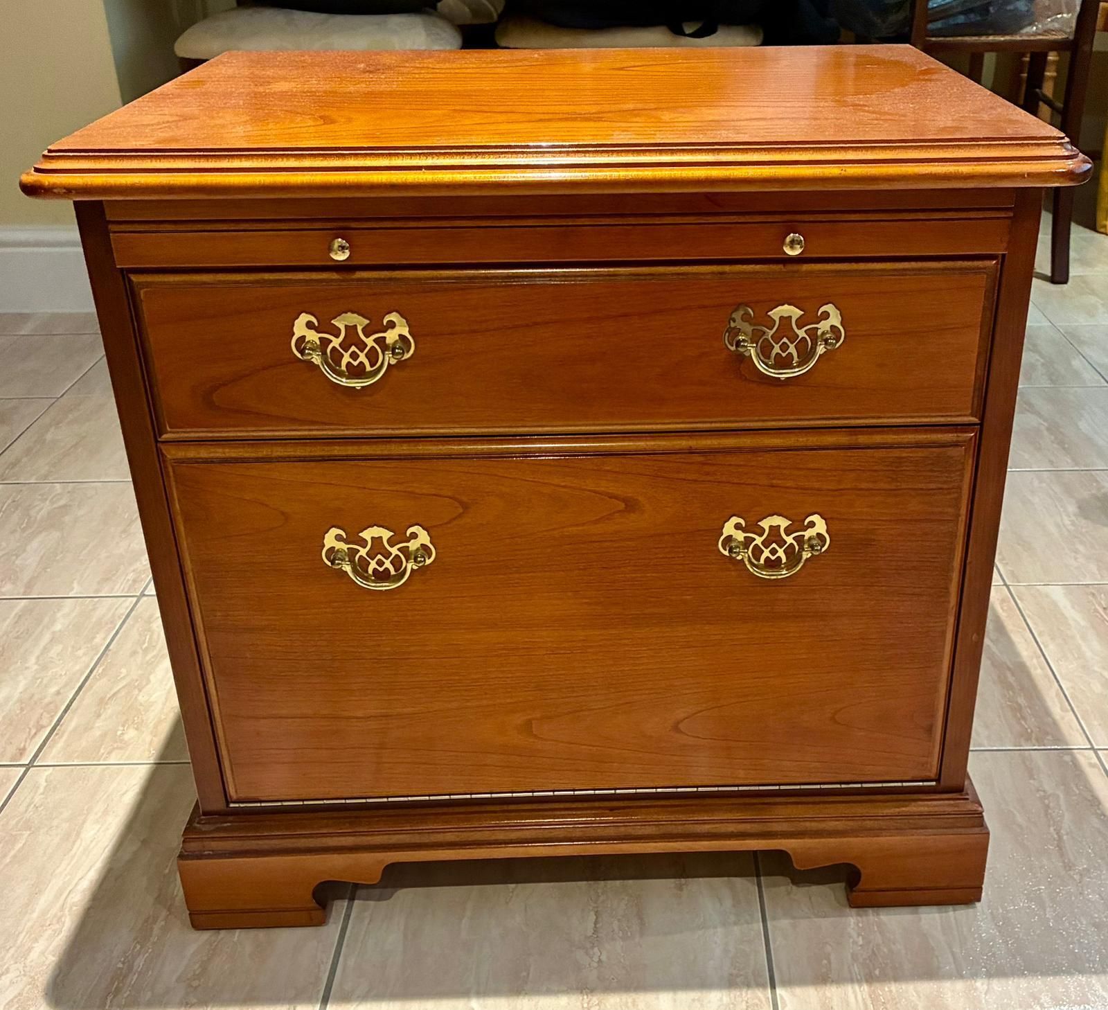 Pair Of Younger Furniture Cherry Bedside Chest With Brushing Slide photo for sale