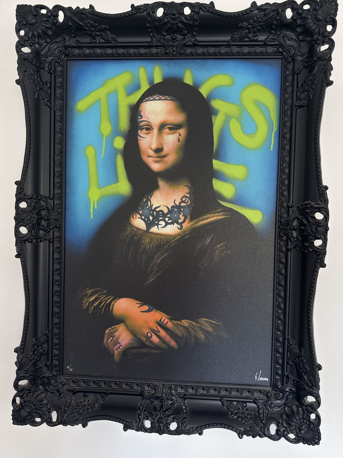 Framed Pop Art Mona Lisa Pair By George Ioannou Contemporary Street Art Statement Pieces