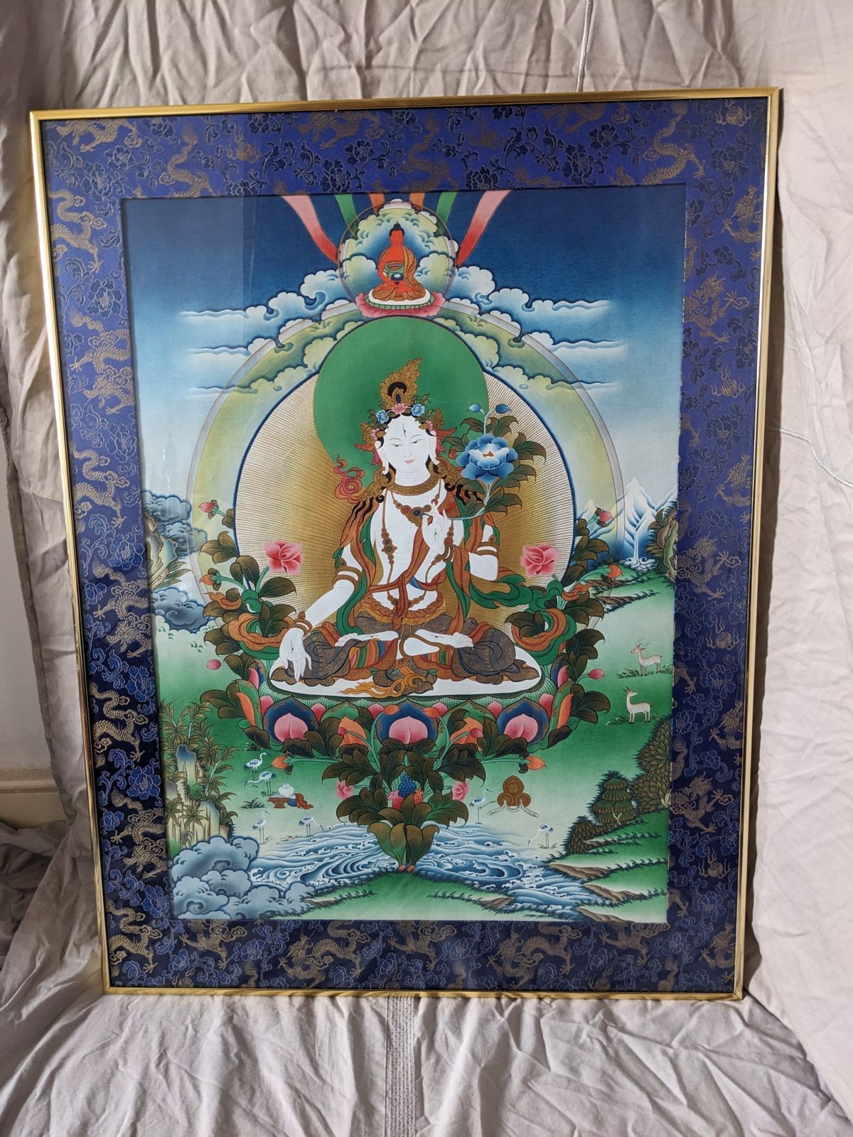 White Tara Tibetan Thangka Painting Original Art photo 2000.0