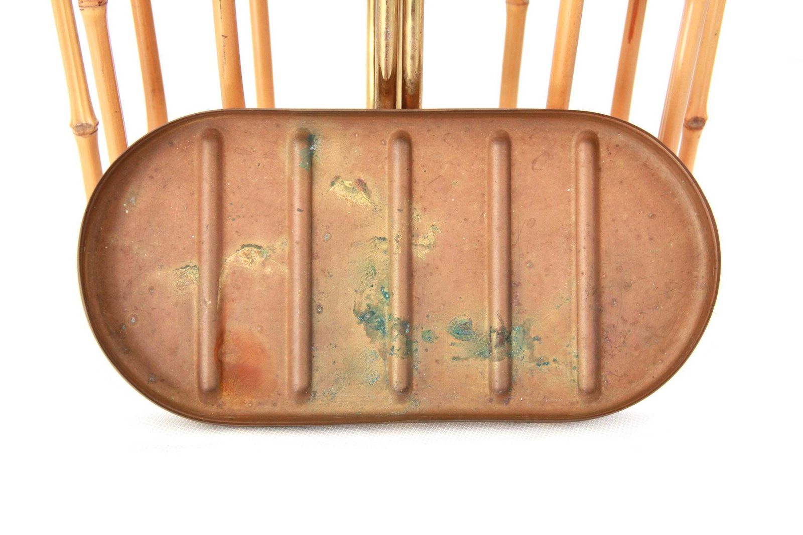 Marinella, Midcentury Modern Brass And Bamboo Umbrella Stand In The Style Of Gabriella Crespi, Italy, 1950s photo vinterior