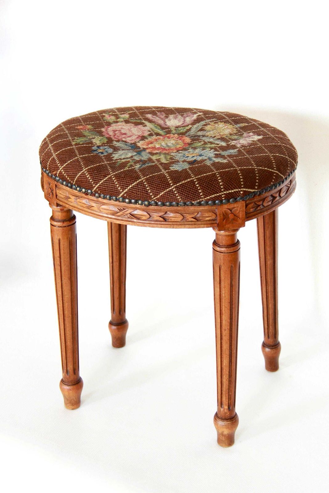Luigina, Antique Louis XVI Style Foot Rest/ Stool, Italy, 1940s photo Furniture