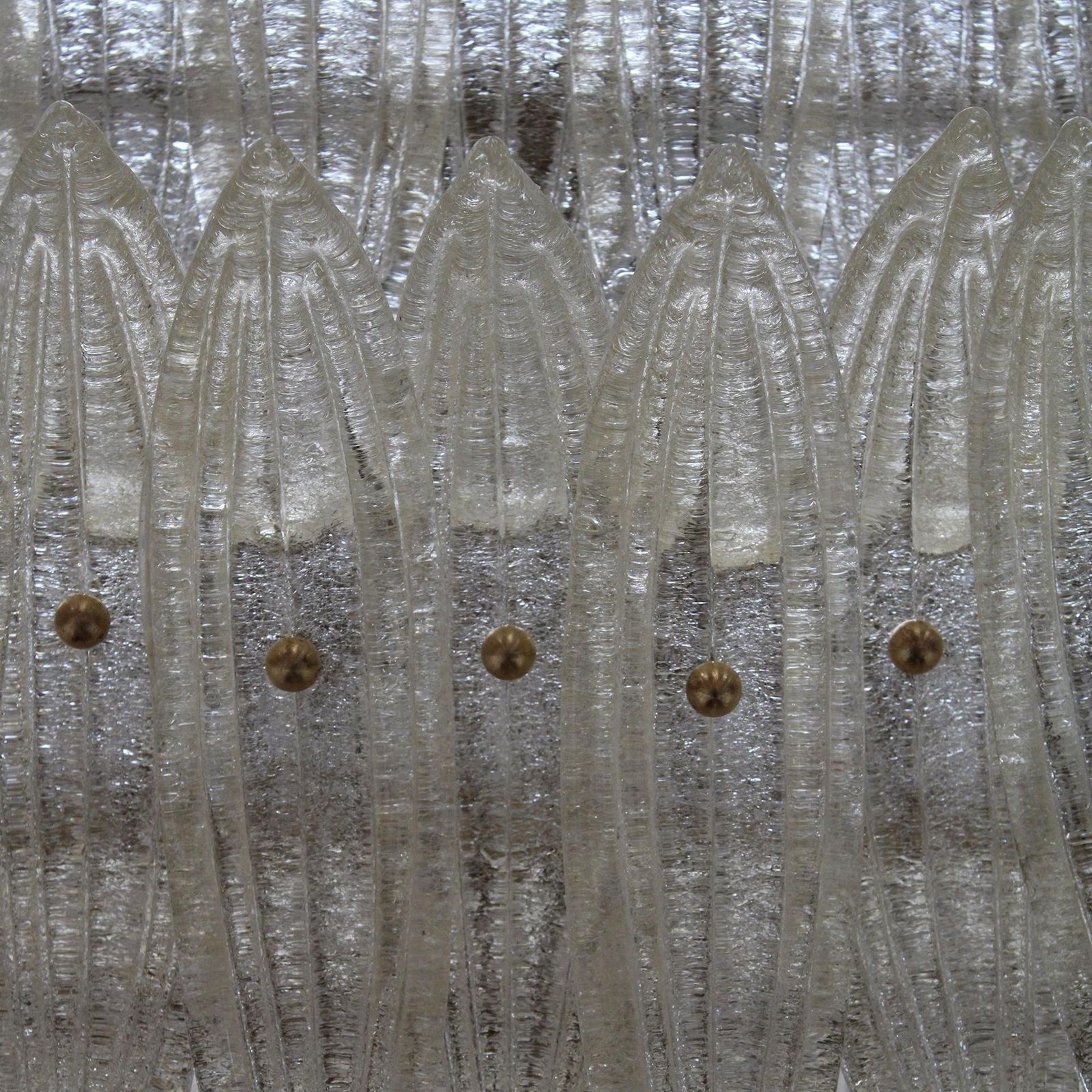 photo furniture Mid Century Style Transparent Murano Glass And Brass Italian Suspension Lamp