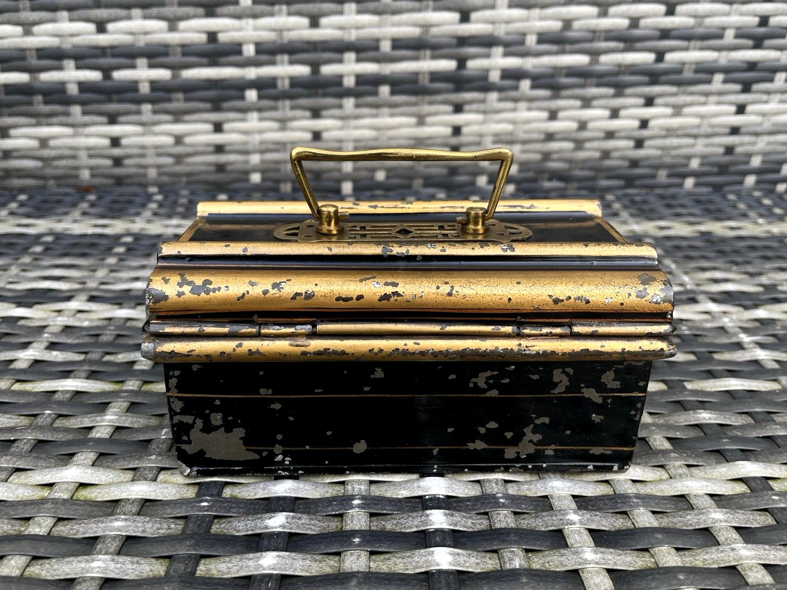 Antique Art Nouveau Jones Brothers Secure Lever Safe Cash Money Box Chest Tin photo Home Decor