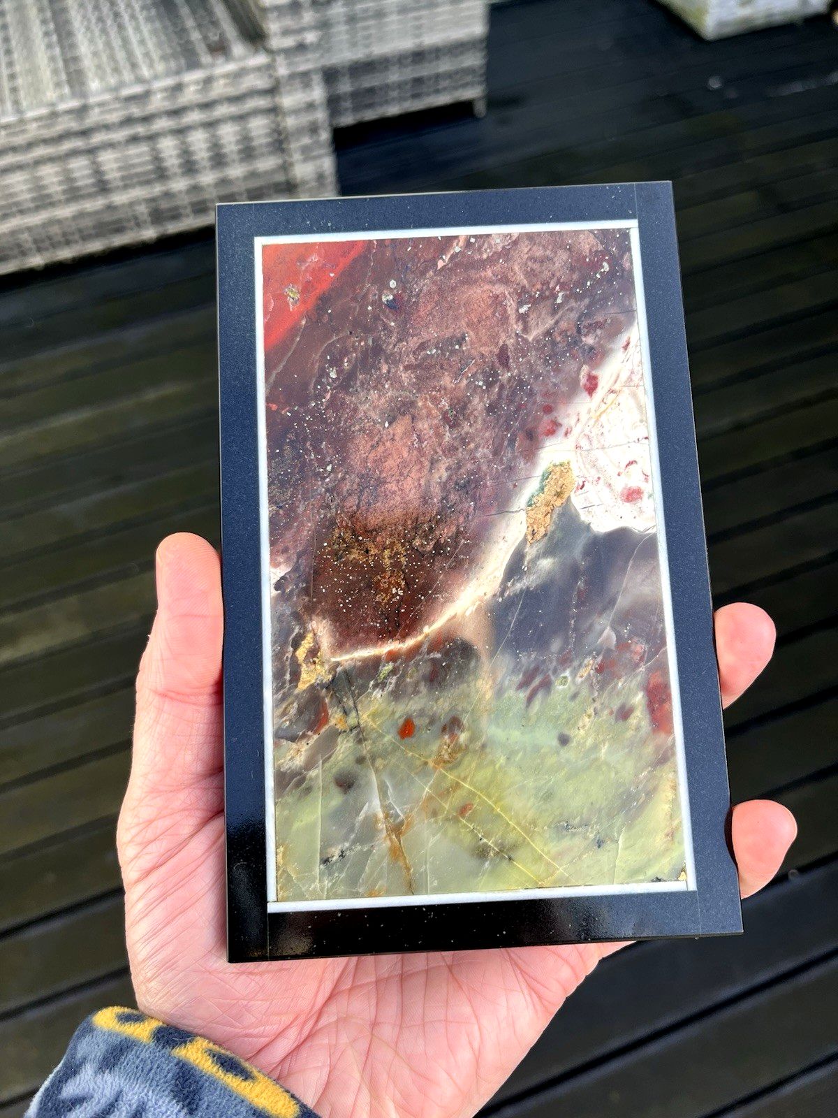 photo furniture Polished Jasper Hardstone Mineral Panel Stone Slab Slice Desk Paperweight Trivet