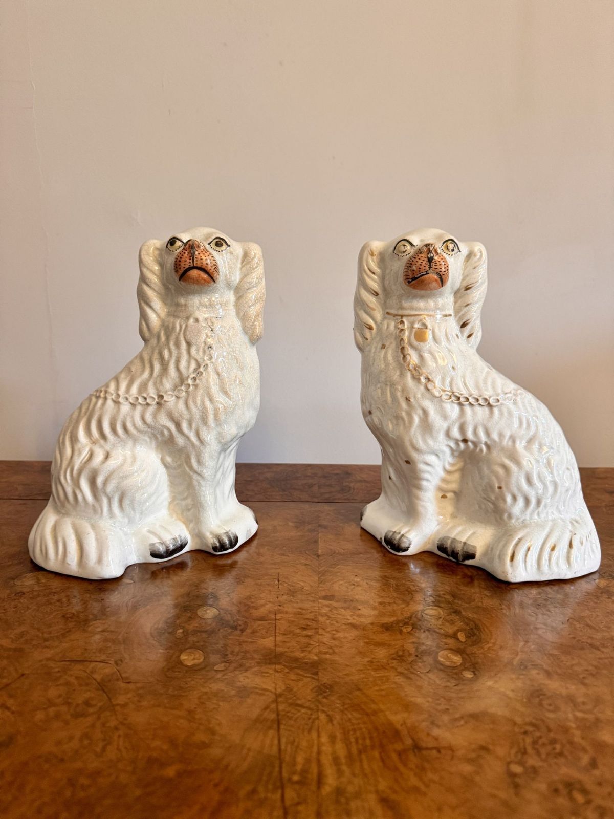 Wonderful Pair Of Victorian Staffordshire Dogs