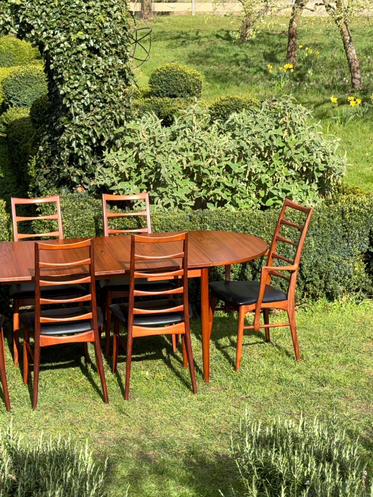 Mid Century Danish Teak Dining Table By Arne Vodder Seats 10 And 8 'Lis' Chairs By Nile Keofoed : 1960 photo Furniture