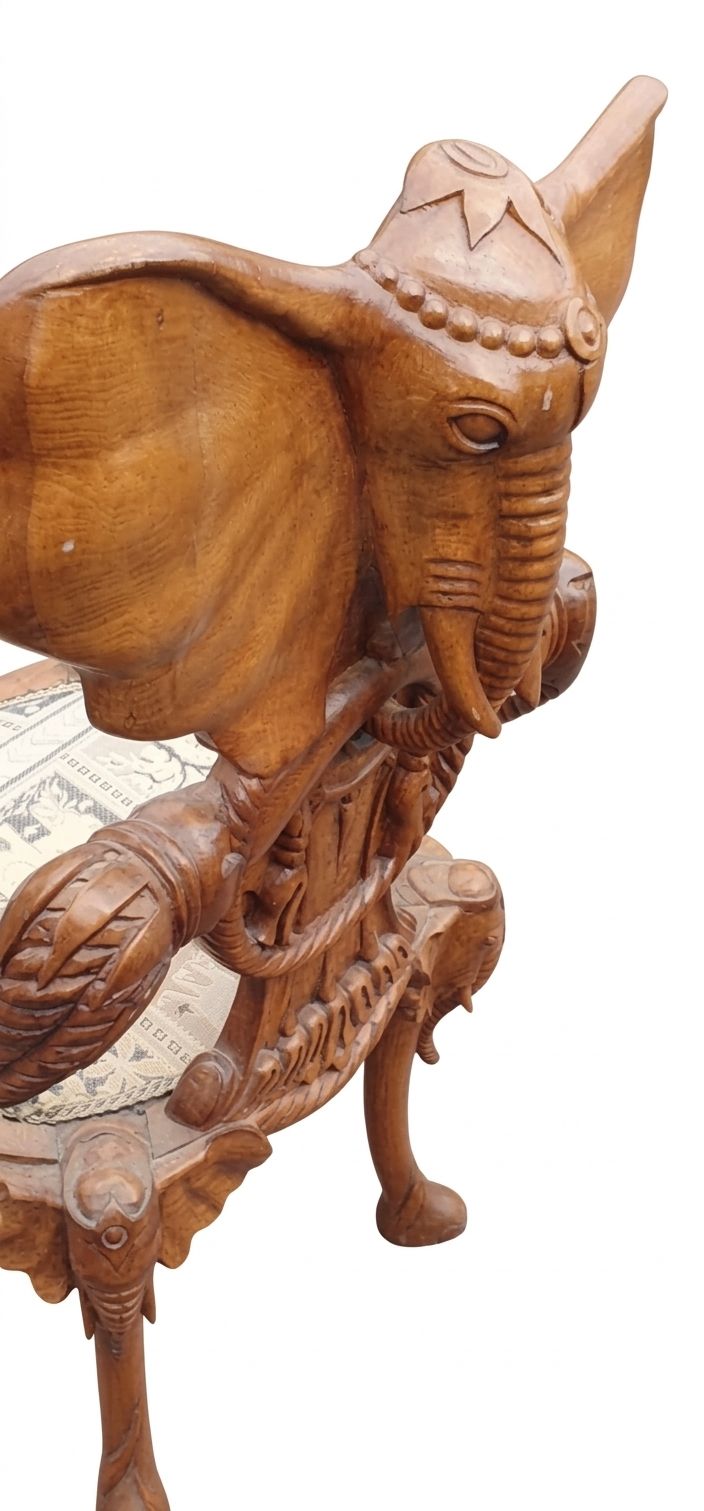 Elephant Chairs Hand Carved In Tropical Wood photo furniture