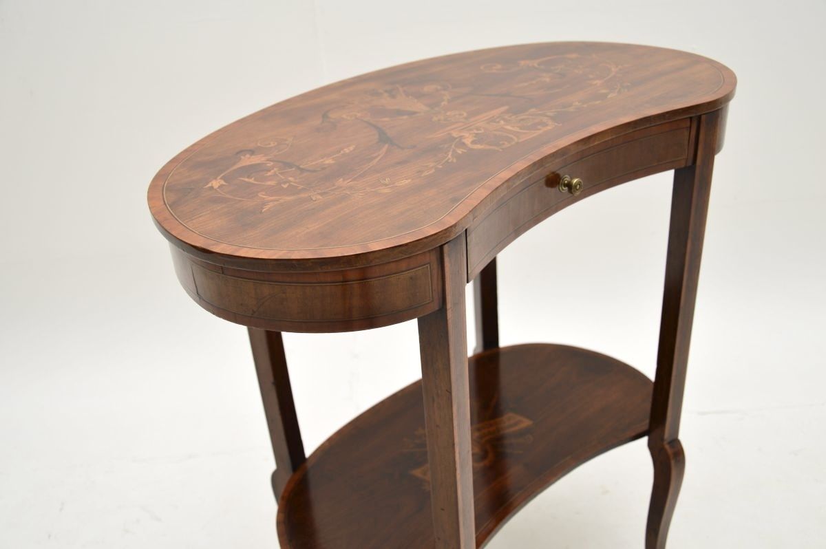 Antique Edwardian Inlaid Marquetry Kidney Side Table photo buy