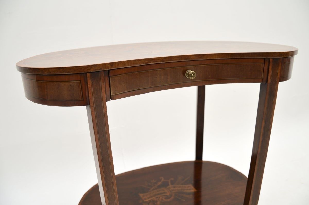 photo for sale Antique Edwardian Inlaid Marquetry Kidney Side Table