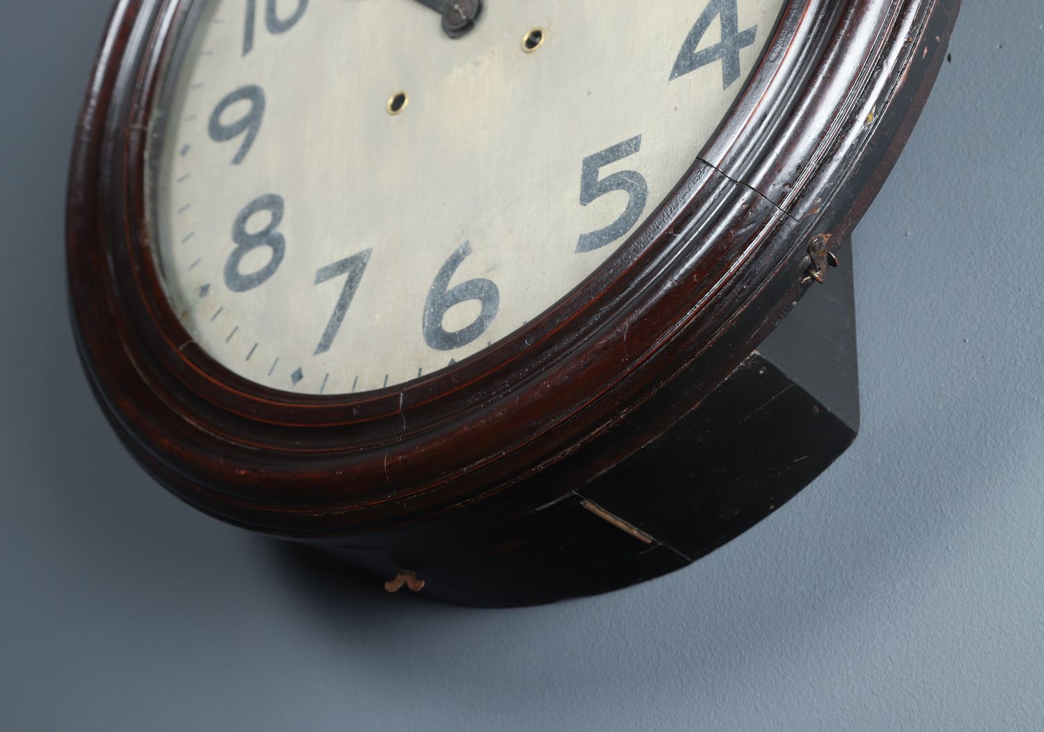 photo for sale Large Antique Japanese 20" Mahogany Trademark Railway Station / School Wall Clock (Chiming / Striking)